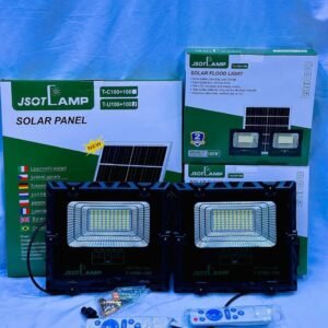 100W twin solar flood lights with 25W monocrystalline solar panel and 10000mAh battery