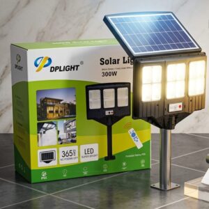 300W DP solar street lamp with remote control and motion sensor