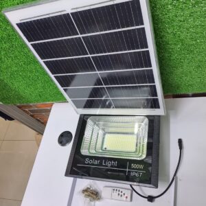 500W solar flood light with 20W monocrystalline solar panel and 18000mAh battery